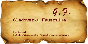 Gladovszky Fausztina névjegykártya